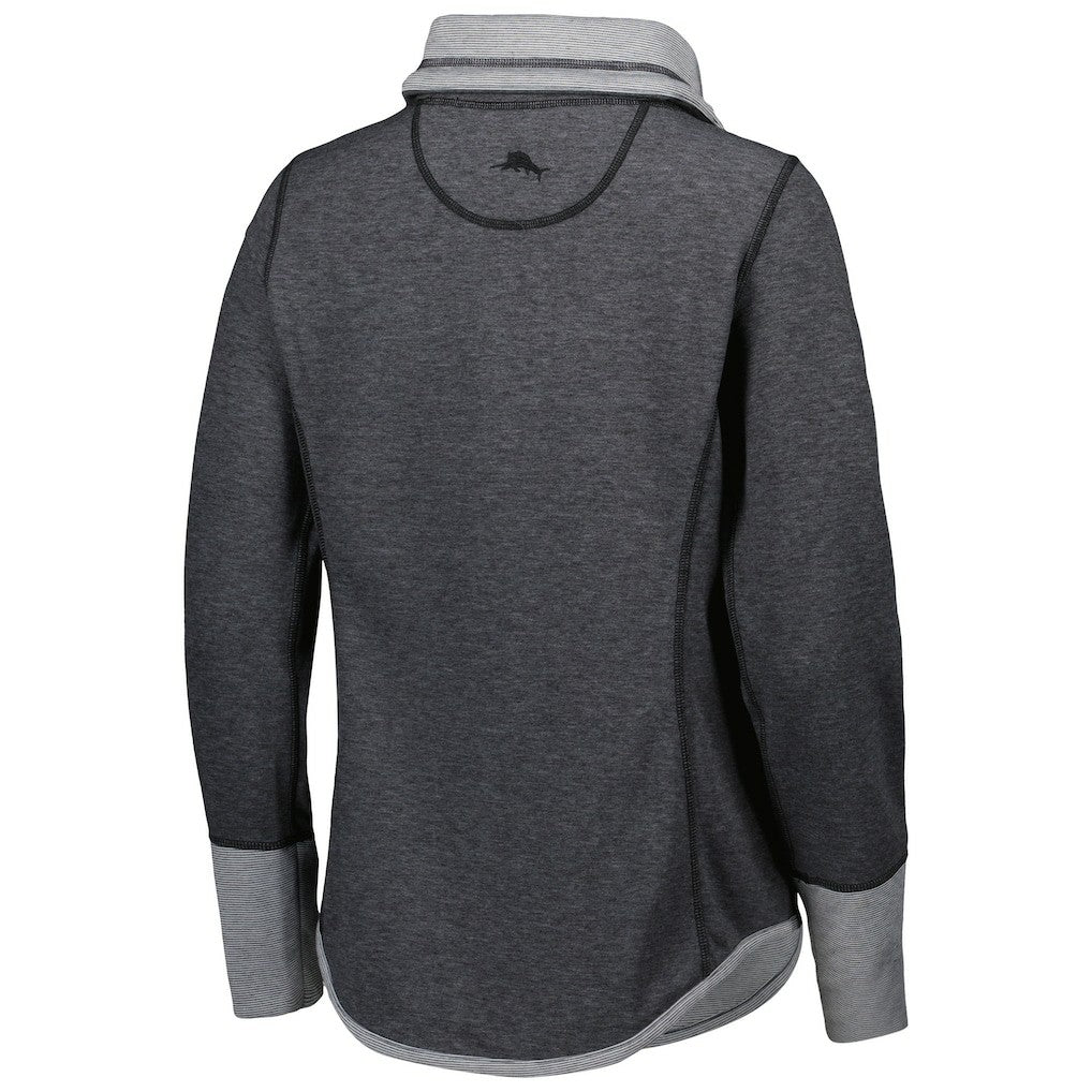 New Orleans Saints Women's Sport Sun Fade Full-Zip Sweatshirt - Heathered Black sale