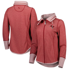 Tampa Bay Buccaneers Women's Sport Sun Fade Full-Zip Sweatshirt - Heathered Red cheap