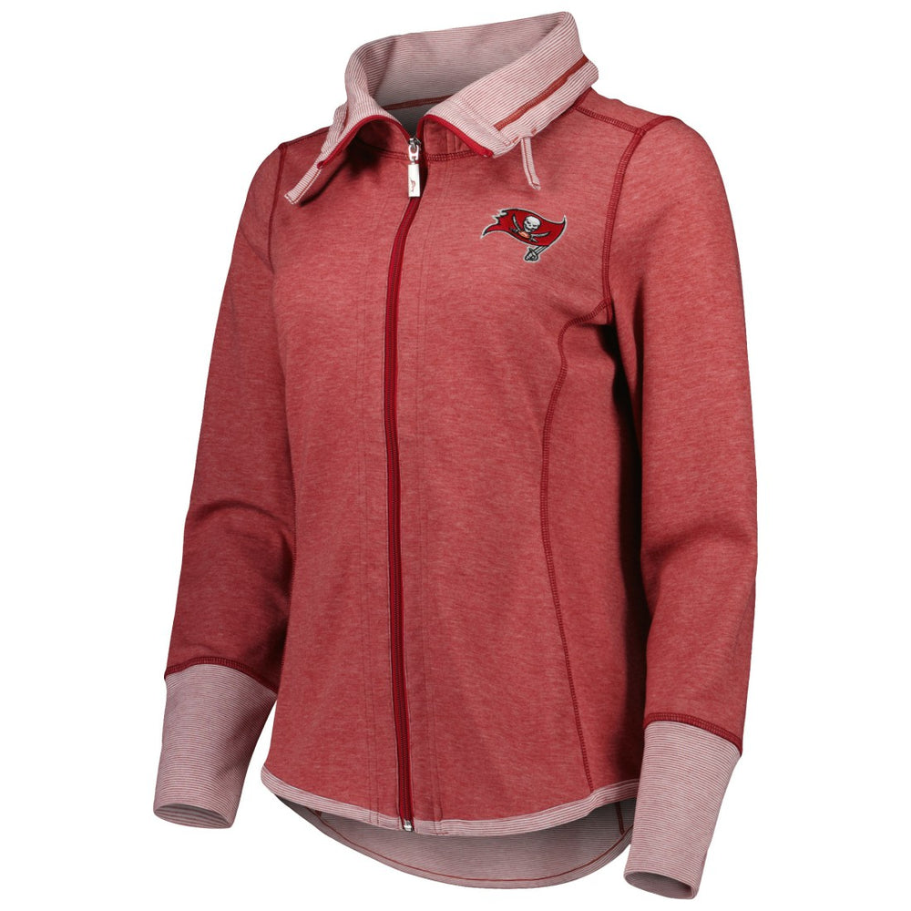 Tampa Bay Buccaneers Women's Sport Sun Fade Full-Zip Sweatshirt - Heathered Red cheap