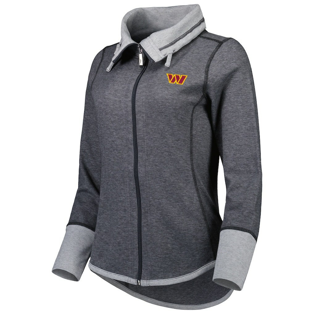 Washington Commanders Women's Sport Sun Fade Full-Zip Sweatshirt - Heathered Black discount