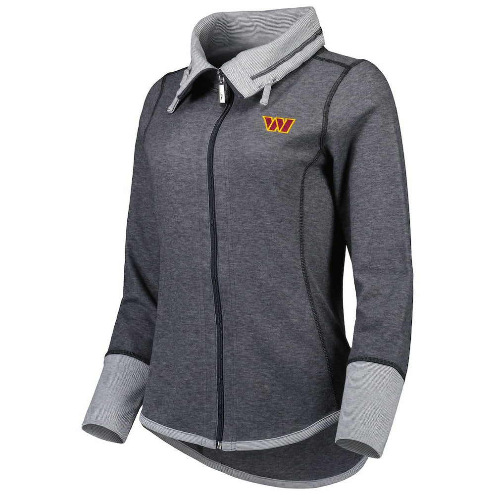 Washington Commanders Women's Sport Sun Fade Full-Zip Sweatshirt - Heathered Black discount