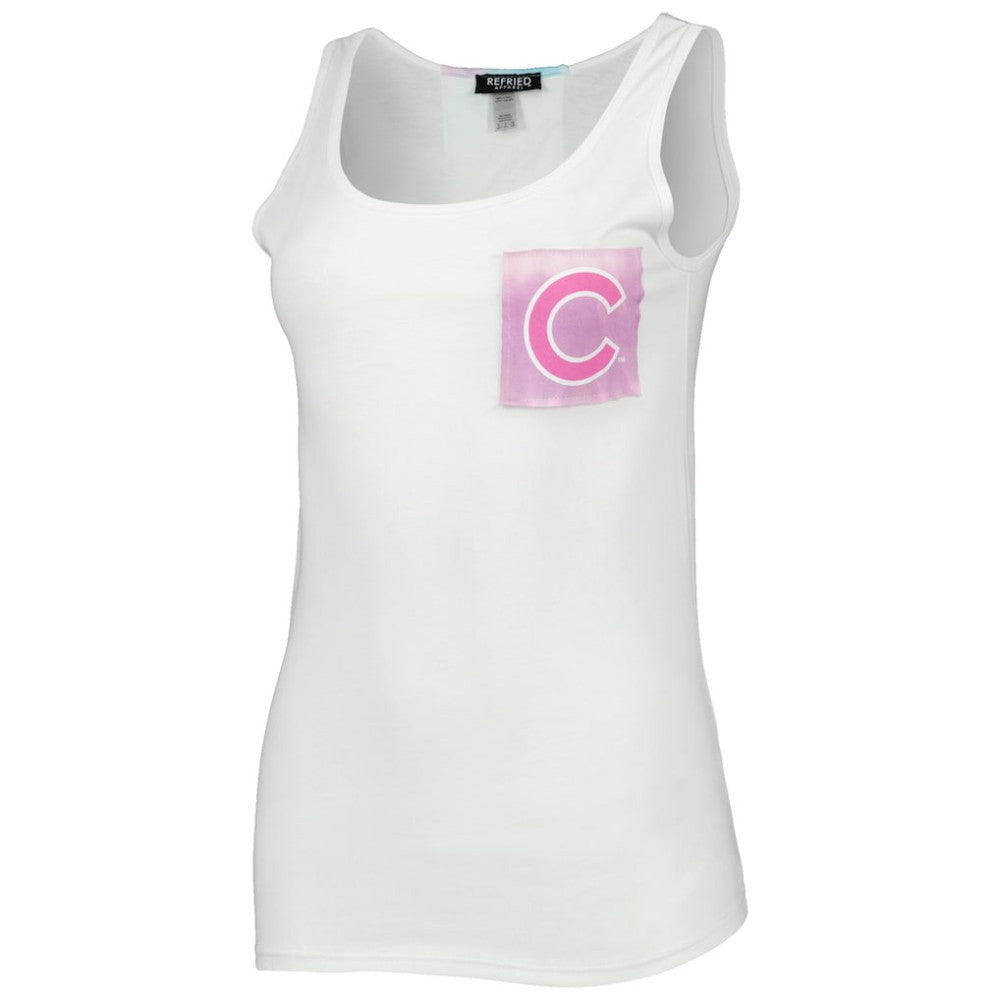 Chicago Cubs Refried Apparel Women's Tie-Dye Tank Top White