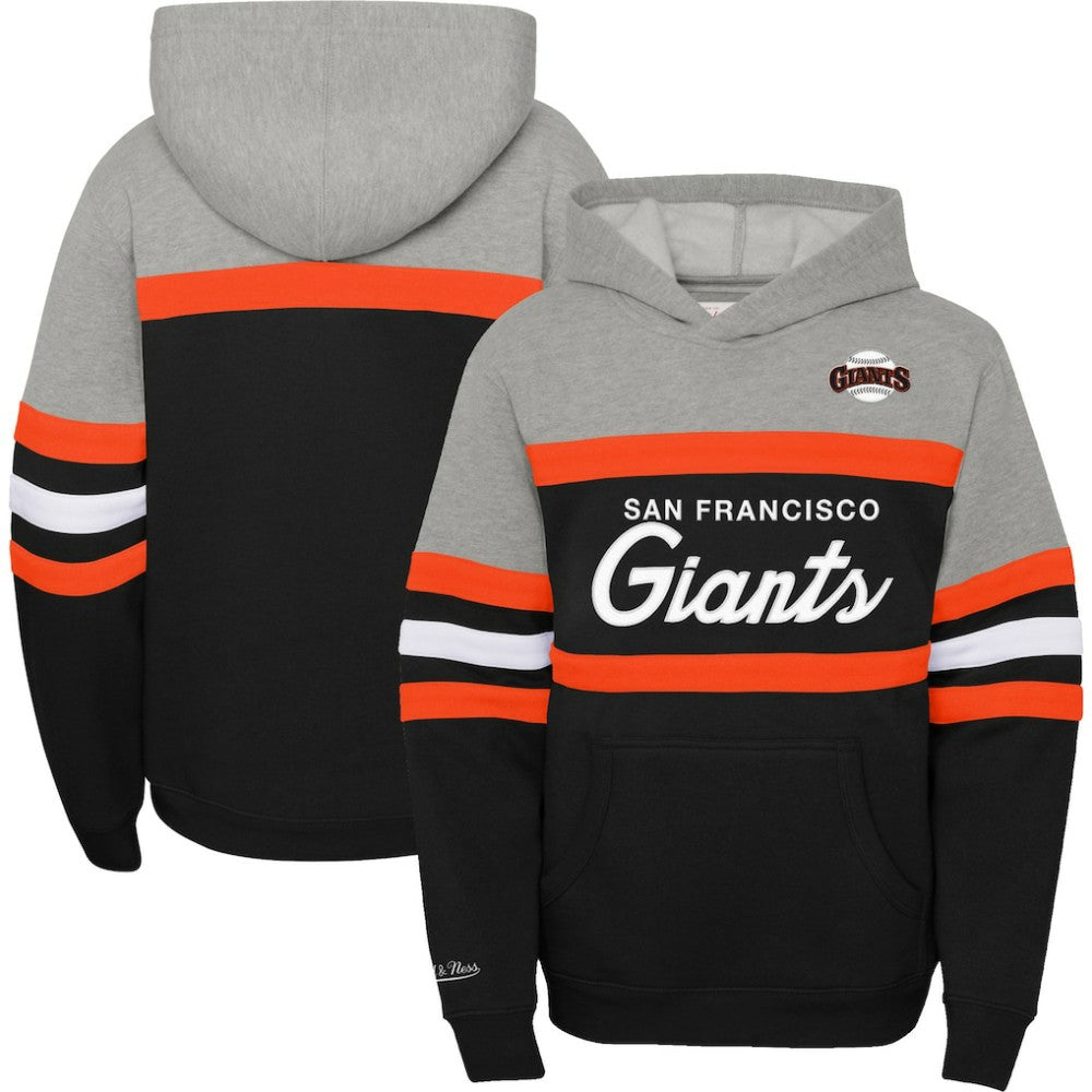 San Francisco Giants Youth Cooperstown Collection Head Coach Pullover Hoodie Heather Gray/Black