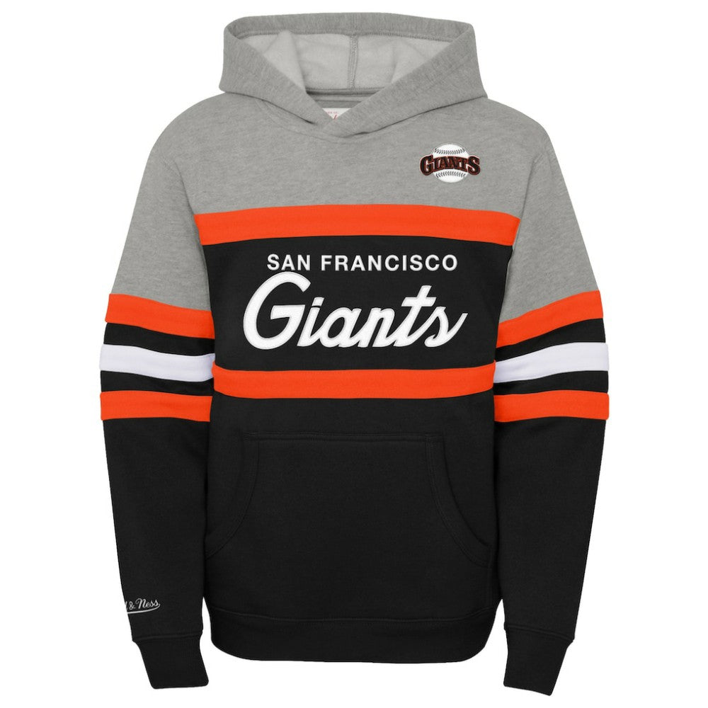 San Francisco Giants Youth Cooperstown Collection Head Coach Pullover Hoodie Heather Gray/Black