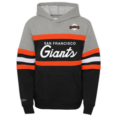 San Francisco Giants Youth Cooperstown Collection Head Coach Pullover Hoodie Heather Gray/Black