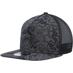Chicago White Sox Repeat A-Frame 9FIFTY Trucker Snapback Hat Black