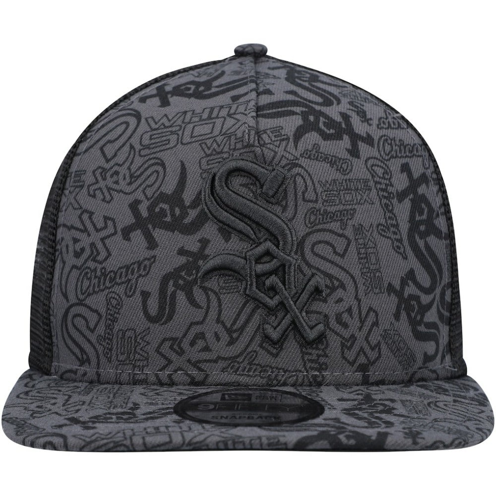 Chicago White Sox Repeat A-Frame 9FIFTY Trucker Snapback Hat Black