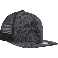 Chicago White Sox Repeat A-Frame 9FIFTY Trucker Snapback Hat Black