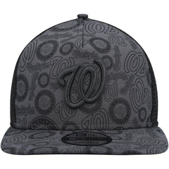 Washington Nationals Repeat A-Frame 9FIFTY Trucker Snapback Hat Black