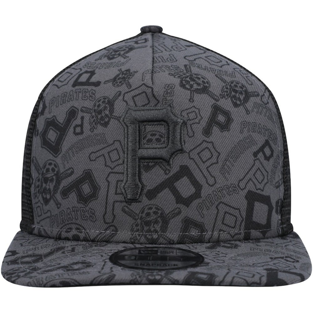 Pittsburgh Pirates Repeat A-Frame 9FIFTY Trucker Snapback Hat Black