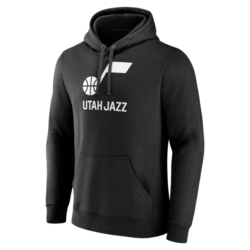 Utah Jazz Wordmark Team Logo Pullover Hoodie - Black discount