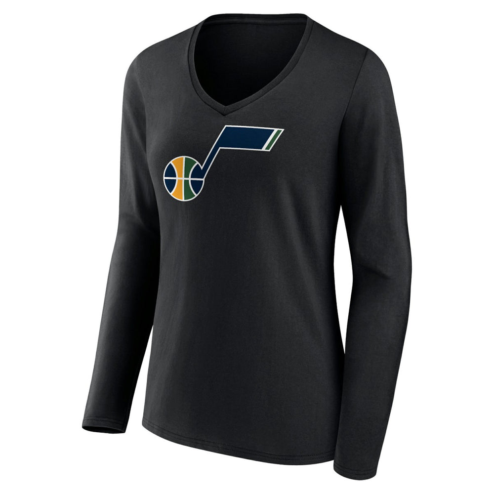 Utah Jazz Women's Primary Logo Team Long Sleeve V-Neck T-Shirt - Black sale