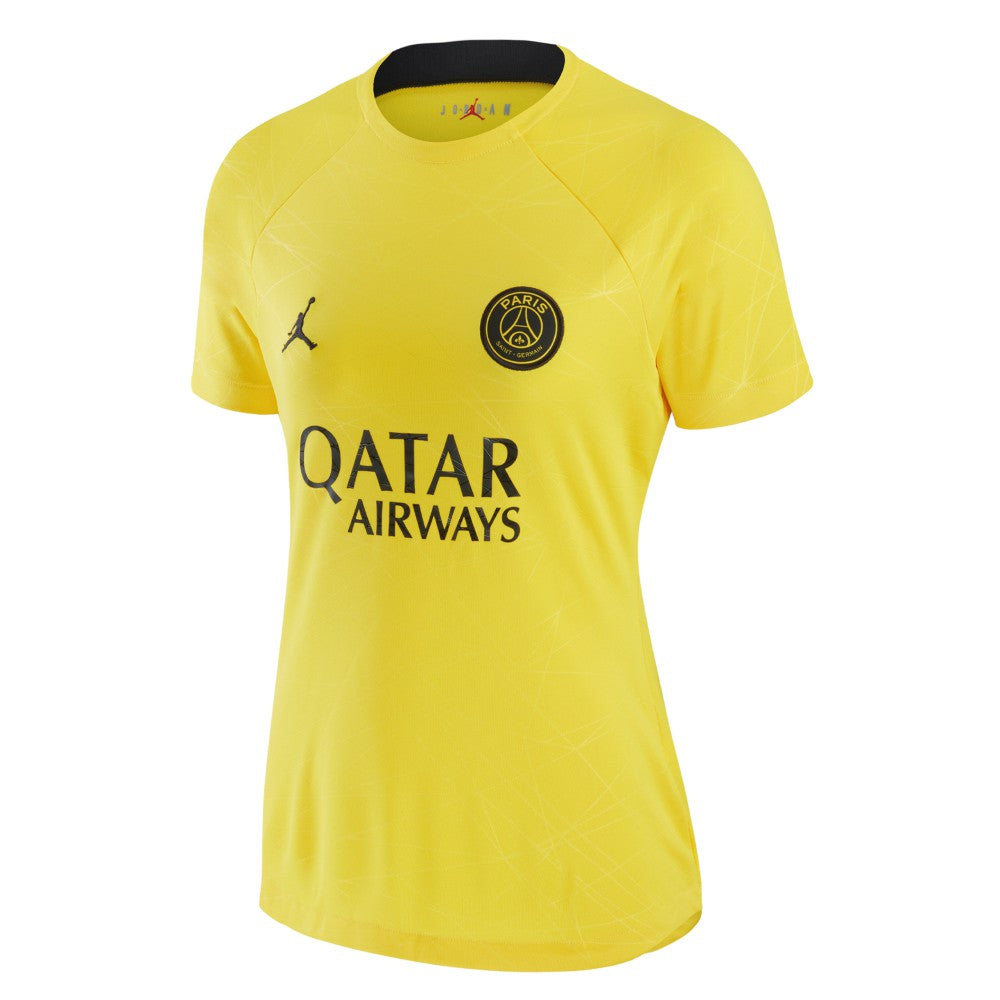 Paris Saint-Germain Jordan Brand Women's 2022/23 Pre-Match Raglan Performance Top - Yellow discount