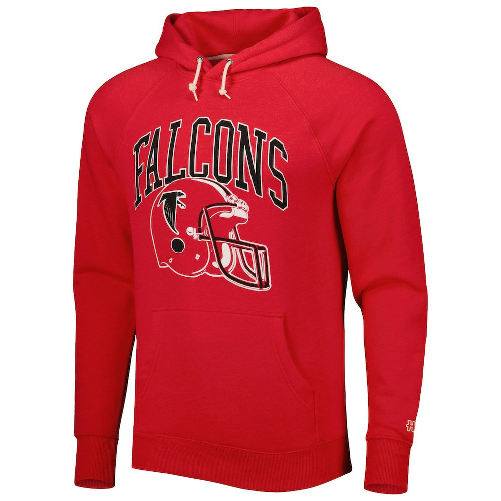 Atlanta Falcons Homage Retro Helmet Tri-Blend Raglan Pullover Hoodie - Red sale