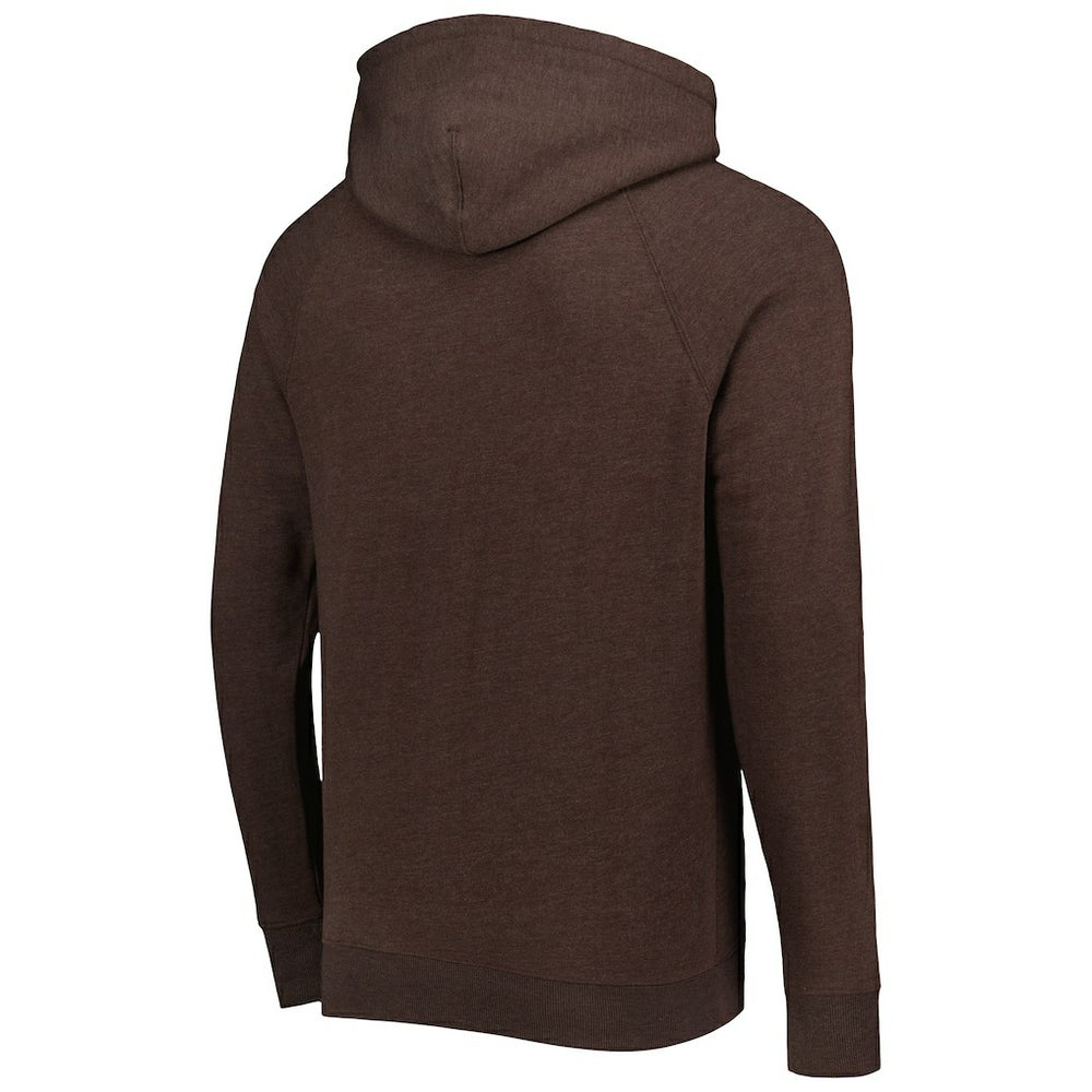 Cleveland Browns Homage Retro Helmet Tri-Blend Raglan Pullover Hoodie - Brown on sale