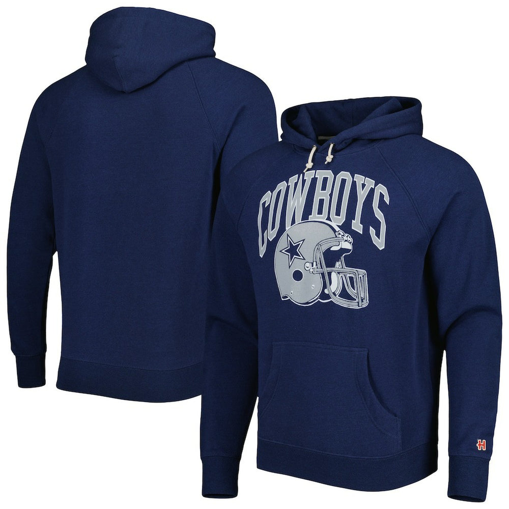 Dallas Cowboys Homage Retro Helmet Tri-Blend Raglan Pullover Hoodie - Navy outlet