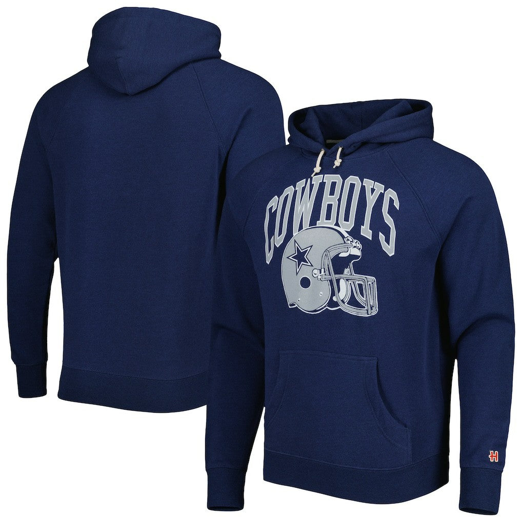 Dallas Cowboys Homage Retro Helmet Tri-Blend Raglan Pullover Hoodie - Navy outlet