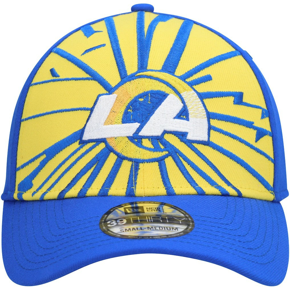 Los Angeles Rams New Era Shattered 39THIRTY Flex Hat - Gold/Royal online