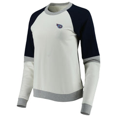 Tennessee Titans Antigua Women's Avenue Raglan Pullover Sweatshirt - Cream/Navy outlet