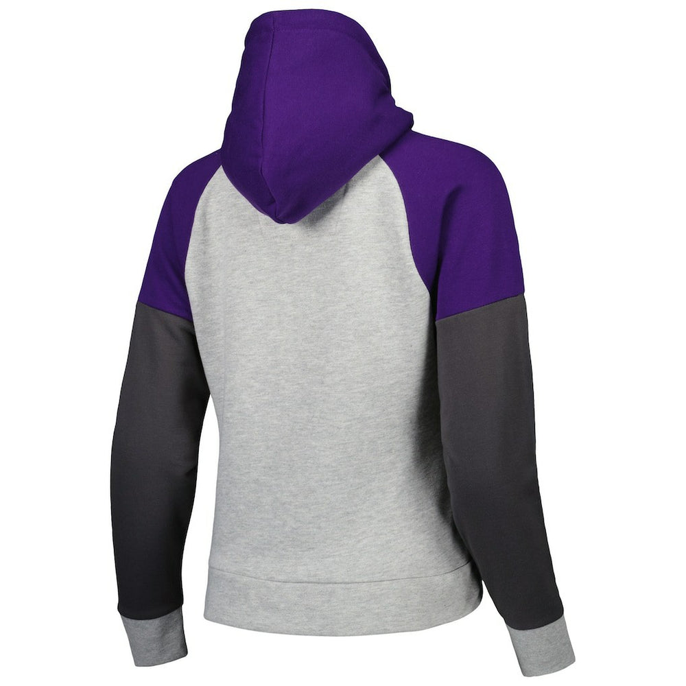 Baltimore Ravens Antigua Women's Lightweight Jackpot Raglan Half-Zip Pullover Hoodie - Heather Gray on sale