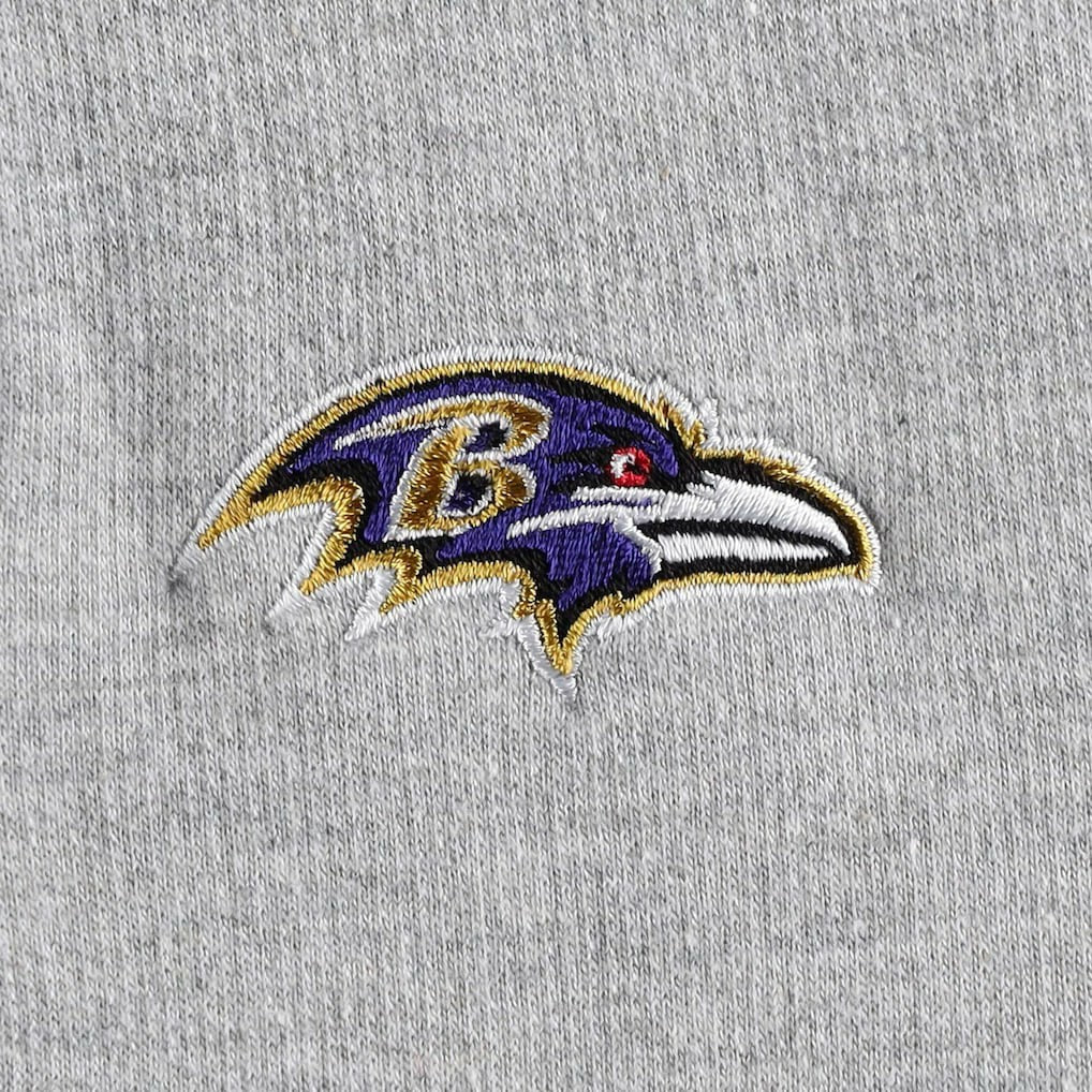 Baltimore Ravens Antigua Women's Lightweight Jackpot Raglan Half-Zip Pullover Hoodie - Heather Gray on sale