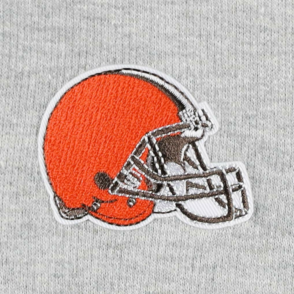 Cleveland Browns Antigua Women's Lightweight Jackpot Raglan Half-Zip Pullover Hoodie - Heather Gray on sale