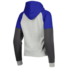 Los Angeles Rams Antigua Women's Lightweight Jackpot Raglan Half-Zip Pullover Hoodie - Heather Gray on sale