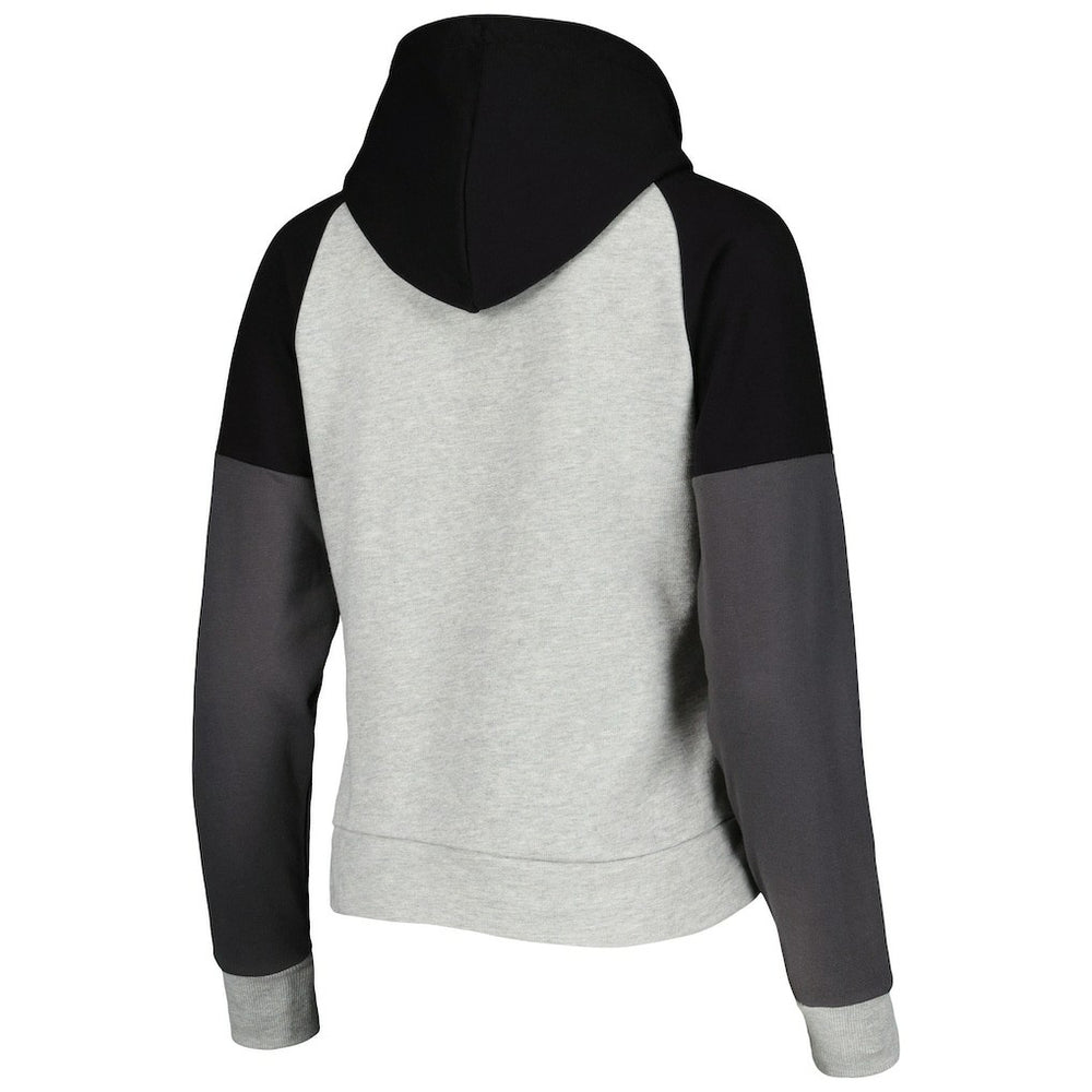 Las Vegas Raiders Antigua Women's Lightweight Jackpot Raglan Half-Zip Pullover Hoodie - Heather Gray cheap