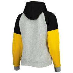 Pittsburgh Steelers Antigua Women's Lightweight Jackpot Raglan Half-Zip Pullover Hoodie - Heather Gray cheap