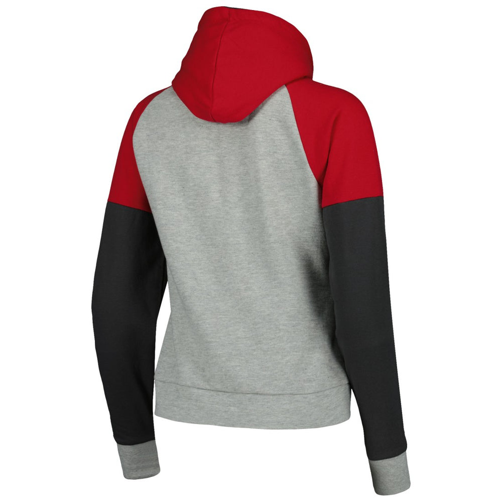Tampa Bay Buccaneers Antigua Women's Lightweight Jackpot Raglan Half-Zip Pullover Hoodie - Heather Gray on sale