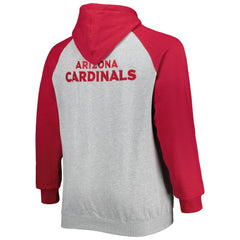 Arizona Cardinals Big & Tall Fleece Raglan Full-Zip Hoodie Jacket - Heather Gray online