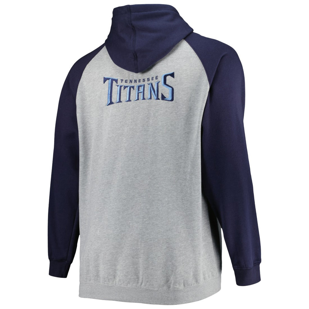 Tennessee Titans Big & Tall Fleece Raglan Full-Zip Hoodie Jacket - Heather Gray discount