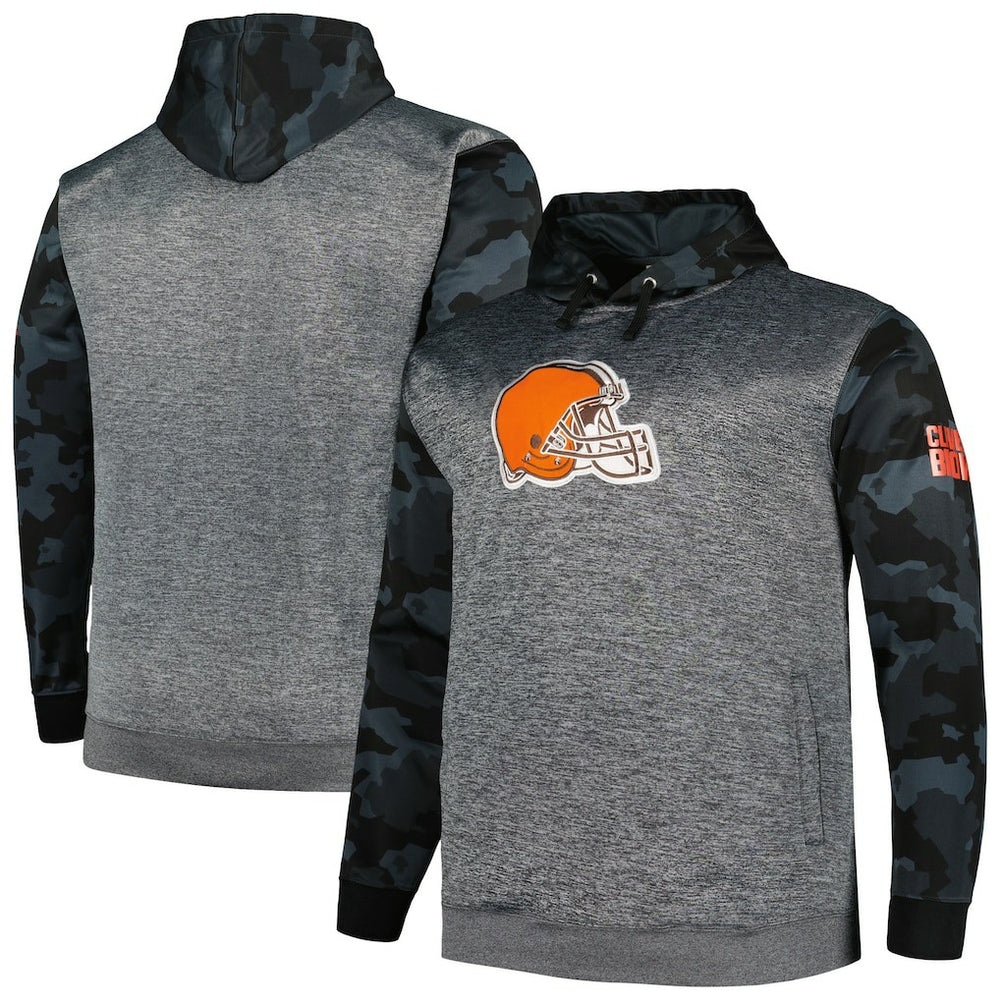 Cleveland Browns Big & Tall Camo Pullover Hoodie - Heather Charcoal outlet