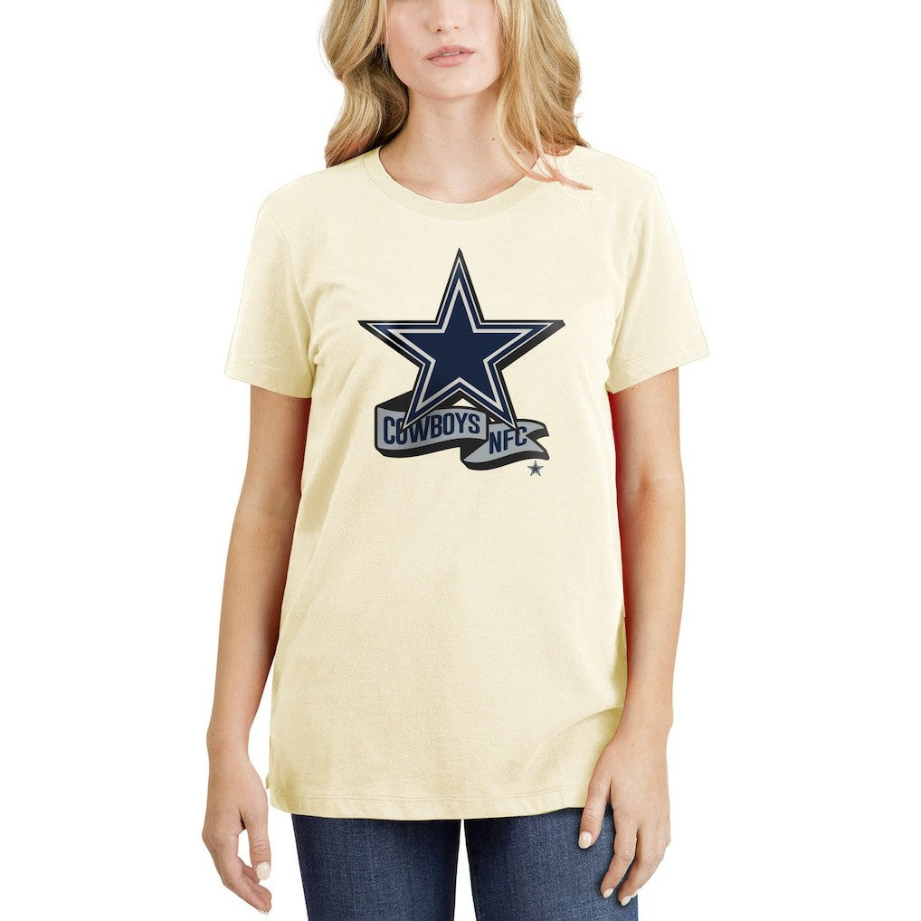 Dallas Cowboys New Era Women's Chrome Sideline T-Shirt - Cream online