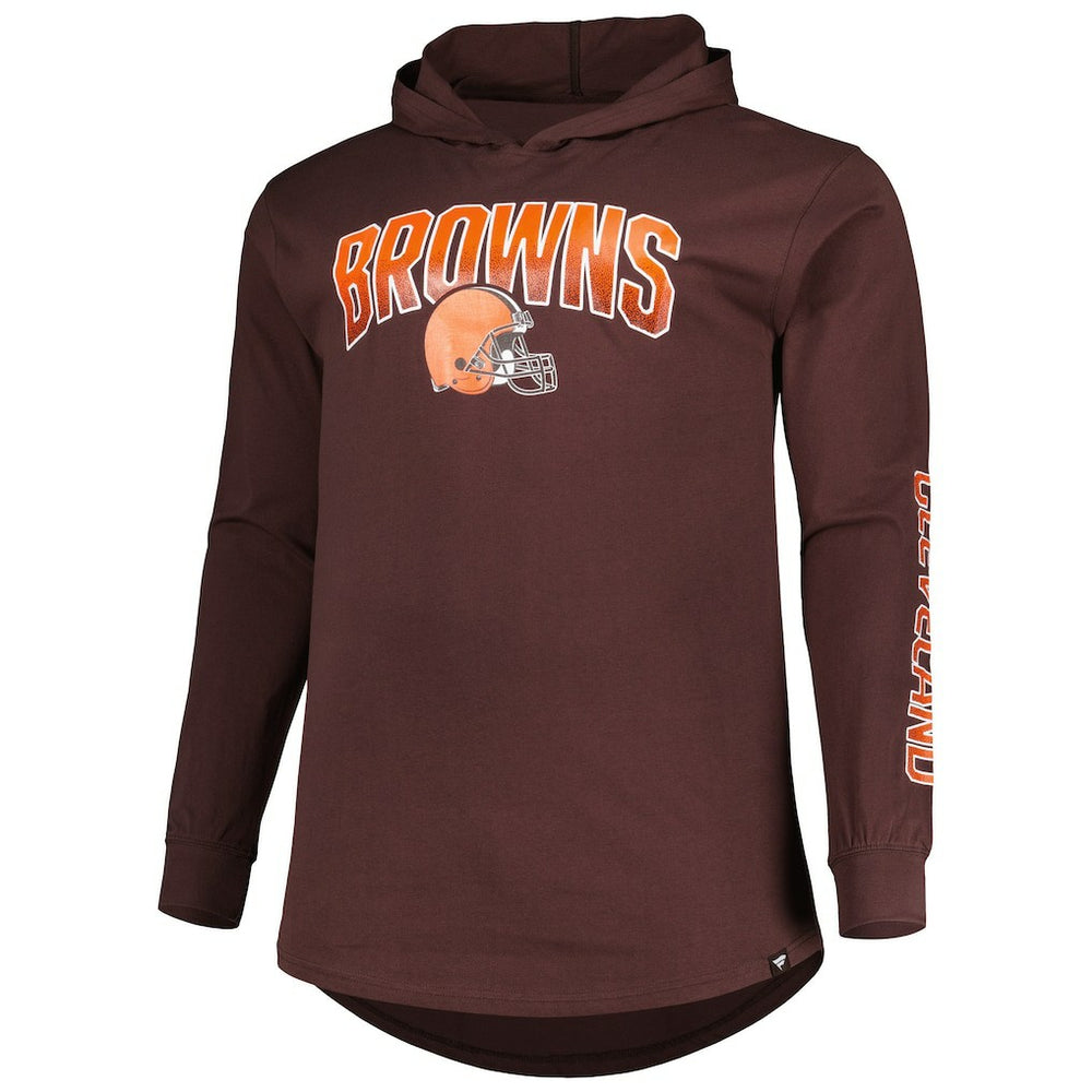 Cleveland Browns Big & Tall Front Runner Pullover Hoodie - Brown for sale