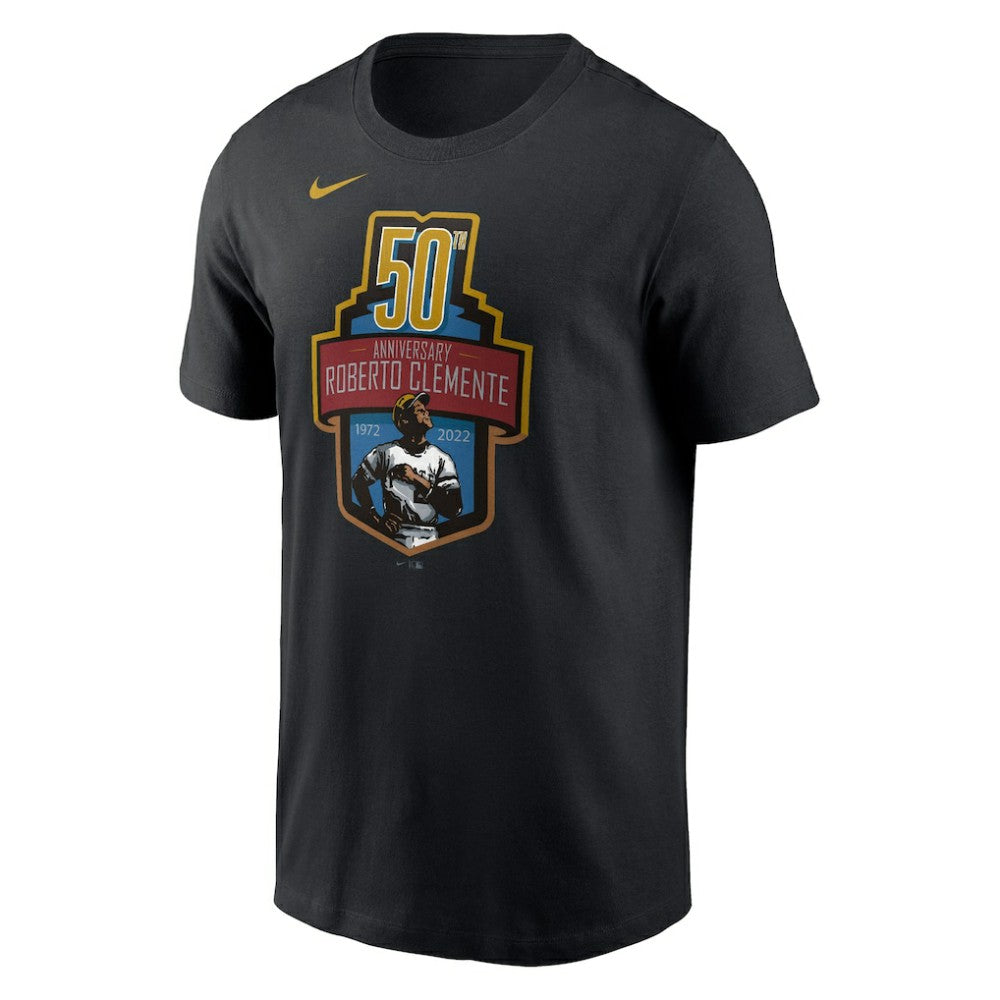 Roberto Clemente Pittsburgh Pirates 50th Anniversary Commemorative T-Shirt Black