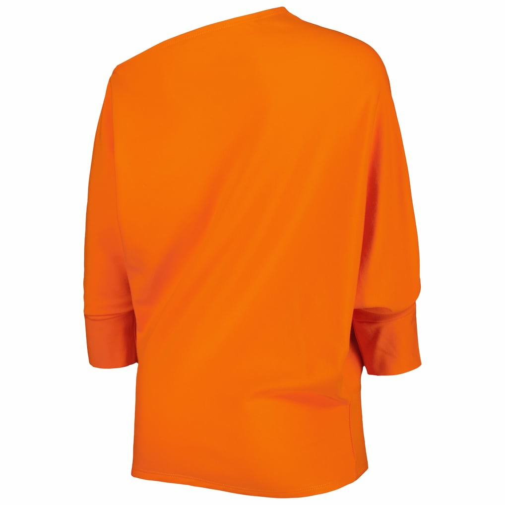 Cincinnati Bengals KIYA TOMLIN Women's Twisted Tri-Blend Asymmetrical 3/4-Dolman Sleeve Sweatshirt - Orange online