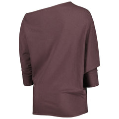 Cleveland Browns KIYA TOMLIN Women's Twisted Tri-Blend Asymmetrical 3/4-Dolman Sleeve Sweatshirt - Brown outlet