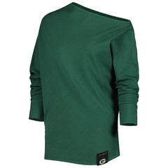Green Bay Packers KIYA TOMLIN Women's Twisted Tri-Blend Asymmetrical 3/4-Dolman Sleeve Sweatshirt - Green sale