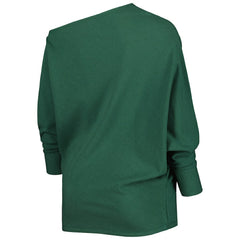 Green Bay Packers KIYA TOMLIN Women's Twisted Tri-Blend Asymmetrical 3/4-Dolman Sleeve Sweatshirt - Green sale