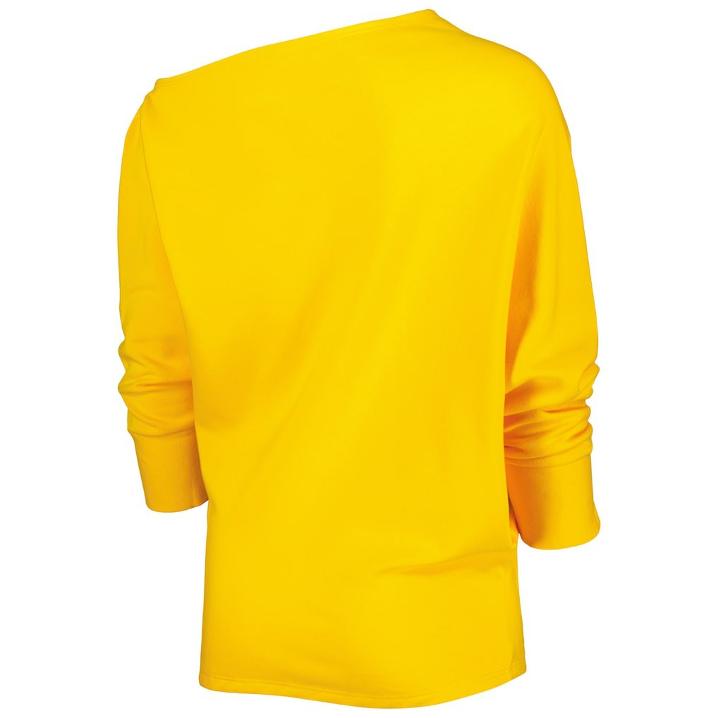 Pittsburgh Steelers KIYA TOMLIN Women's Twisted Tri-Blend Asymmetrical 3/4-Dolman Sleeve Sweatshirt - Gold outlet