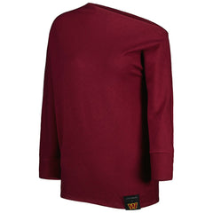 Washington Commanders KIYA TOMLIN Women's Twisted Tri-Blend Asymmetrical 3/4-Dolman Sleeve Sweatshirt - Burgundy sale