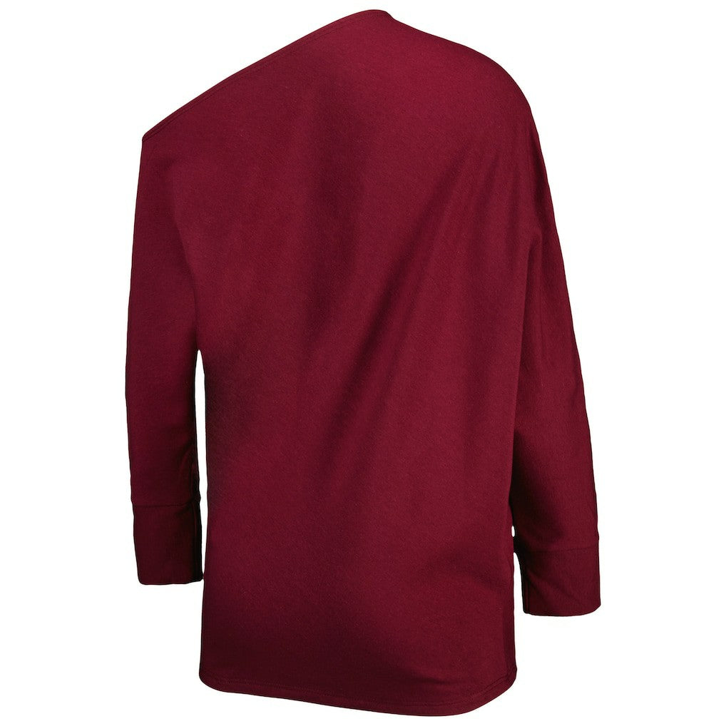 Washington Commanders KIYA TOMLIN Women's Twisted Tri-Blend Asymmetrical 3/4-Dolman Sleeve Sweatshirt - Burgundy sale