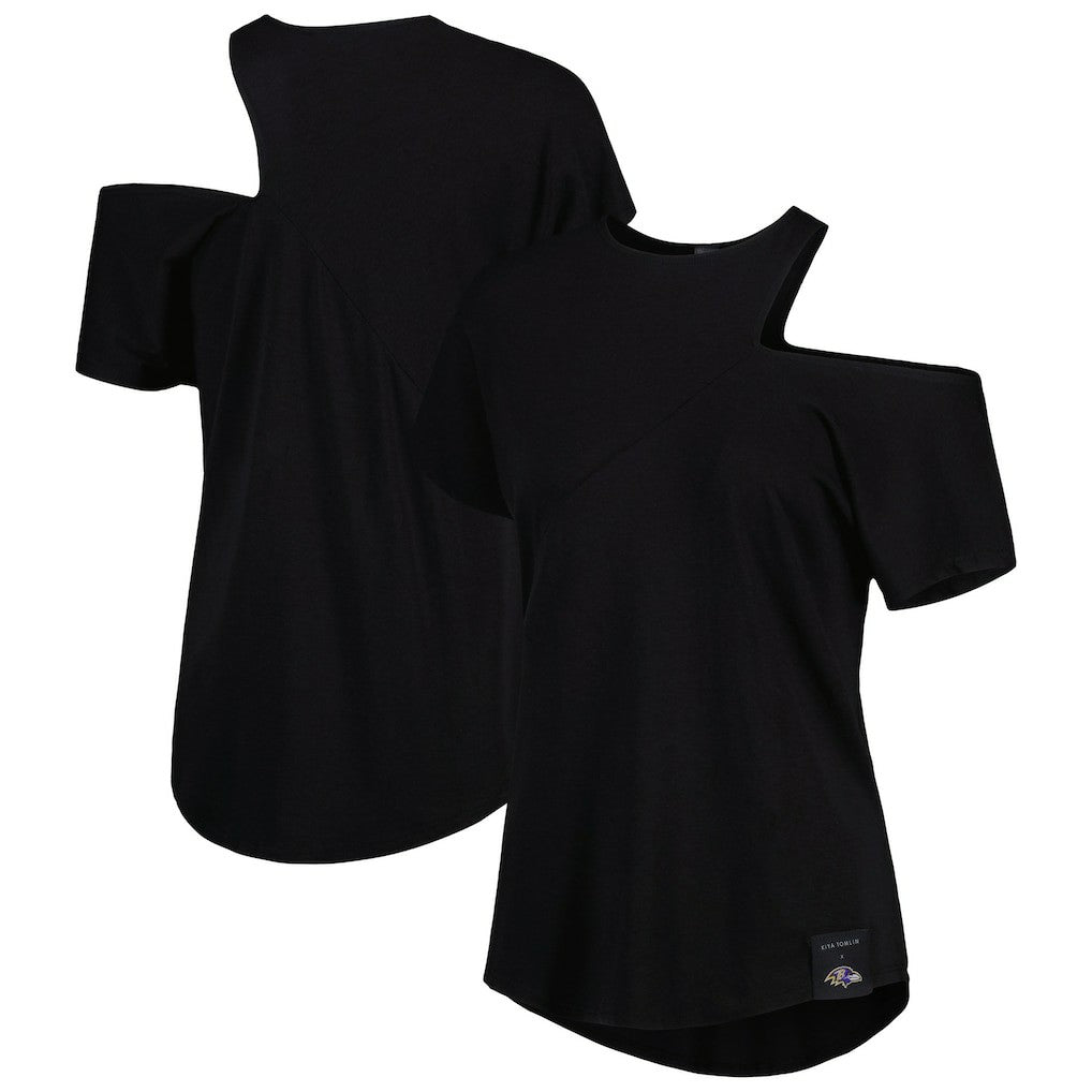 Baltimore Ravens KIYA TOMLIN Women's Cut Out Tri-Blend Shirt - Black online
