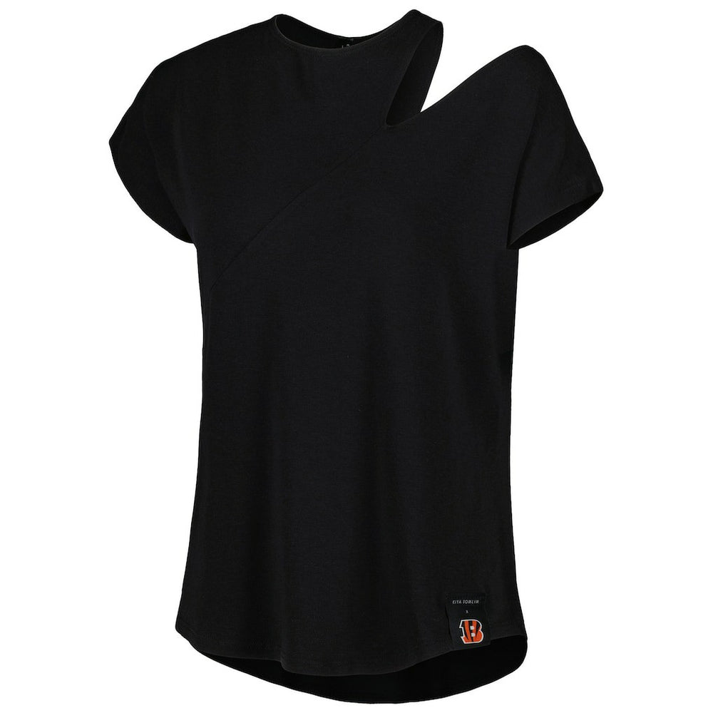 Cincinnati Bengals KIYA TOMLIN Women's Cut Out Tri-Blend Shirt - Black on sale