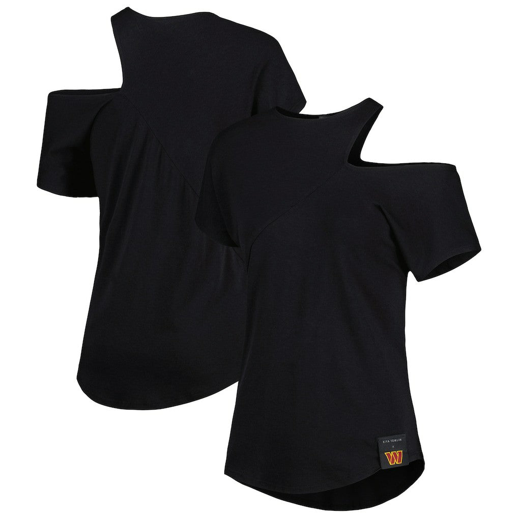 Washington Commanders KIYA TOMLIN Women's Cut Out Tri-Blend Shirt - Black sale