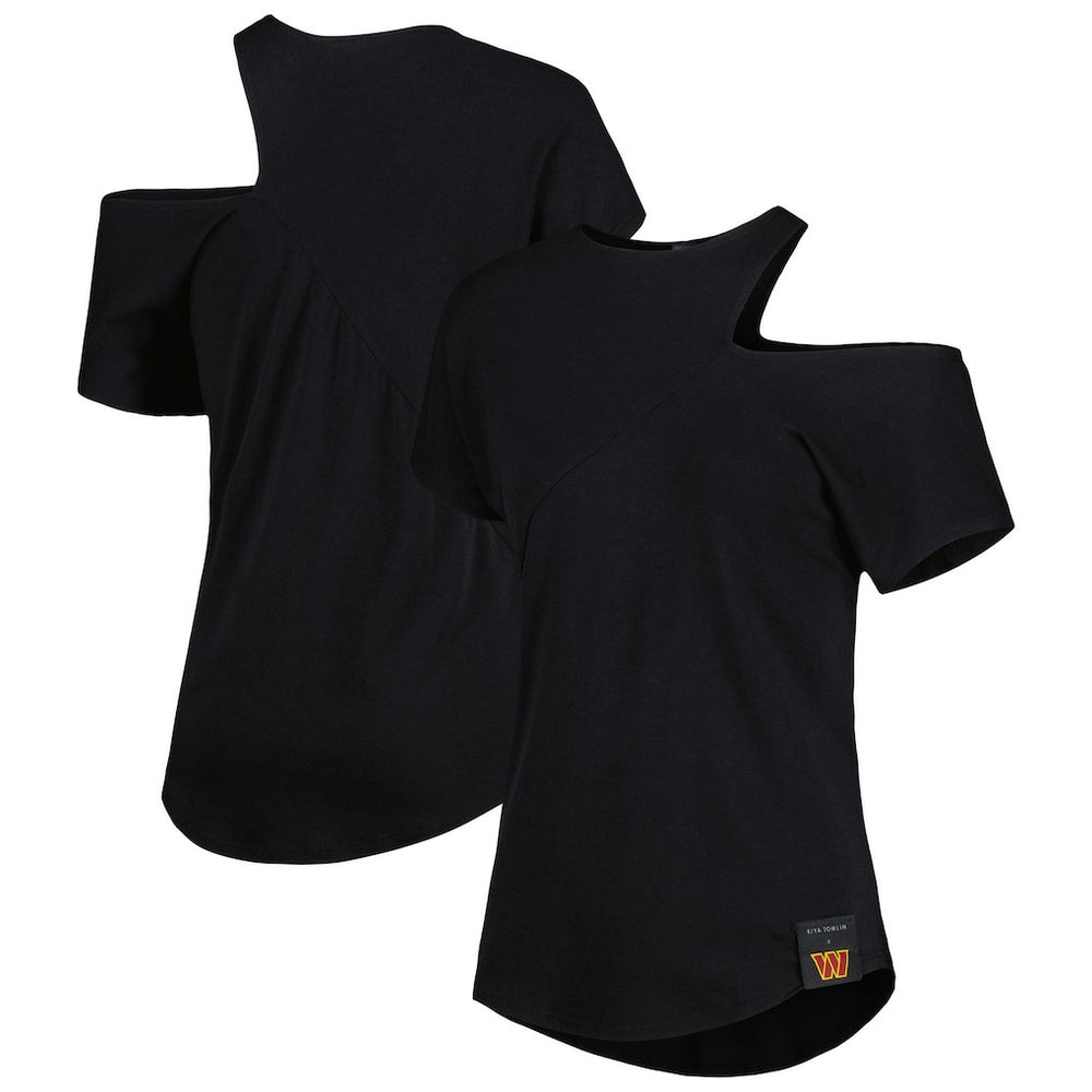 Washington Commanders KIYA TOMLIN Women's Cut Out Tri-Blend Shirt - Black sale
