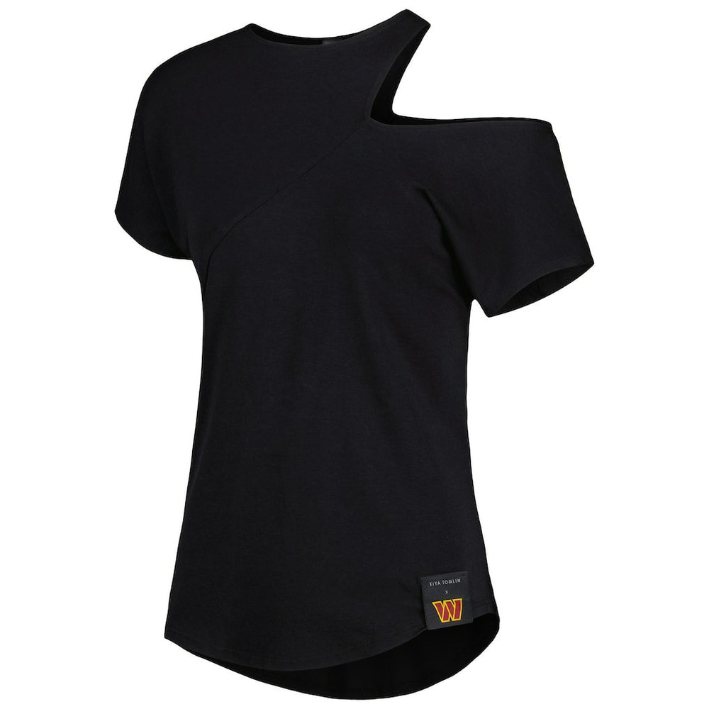Washington Commanders KIYA TOMLIN Women's Cut Out Tri-Blend Shirt - Black sale