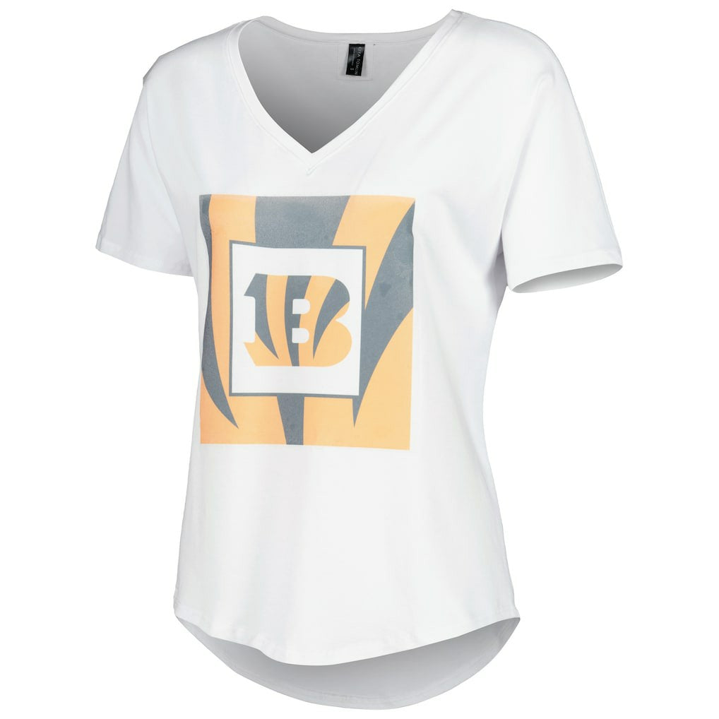 Cincinnati Bengals KIYA TOMLIN Women's V-Neck T-Shirt - White outlet