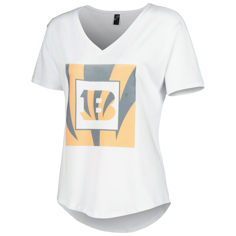 Cincinnati Bengals KIYA TOMLIN Women's V-Neck T-Shirt - White outlet